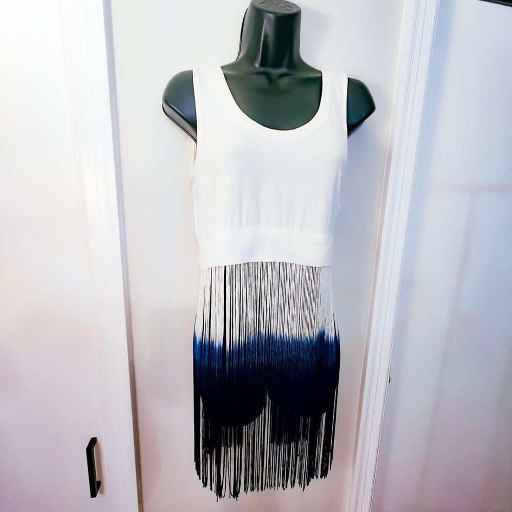 Bebe Ombré Fringe Crop Tank 2000s boho festival style - Picture 5 of 12